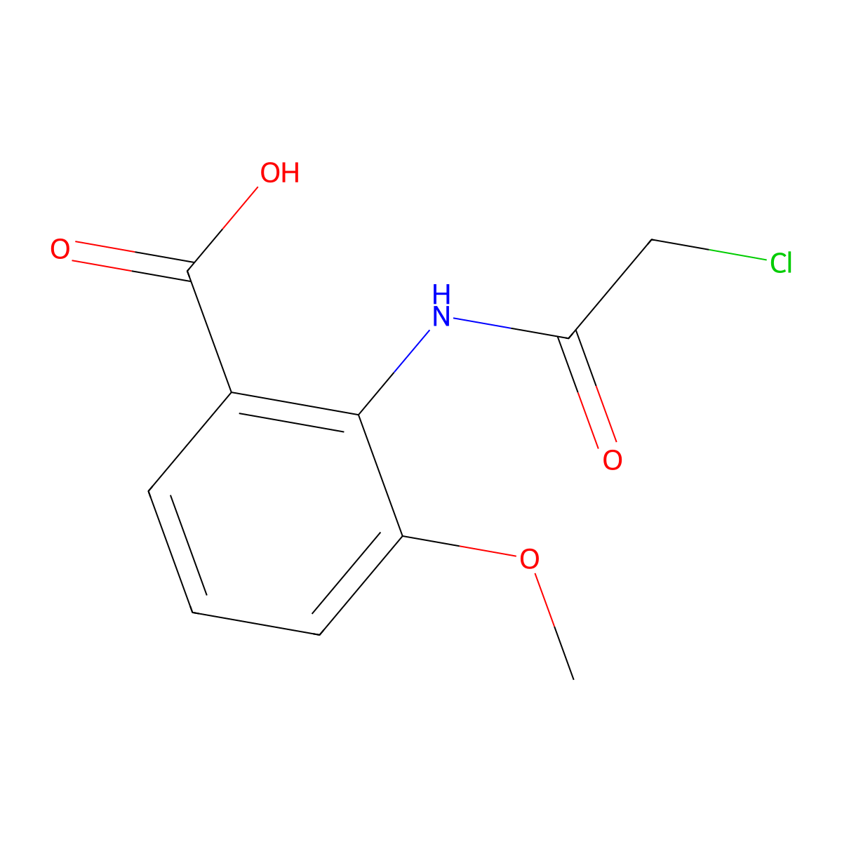 2-(2-Chloroacetamido)-3-methoxybenzoic acid molecular structure, CAS 141023-39-4