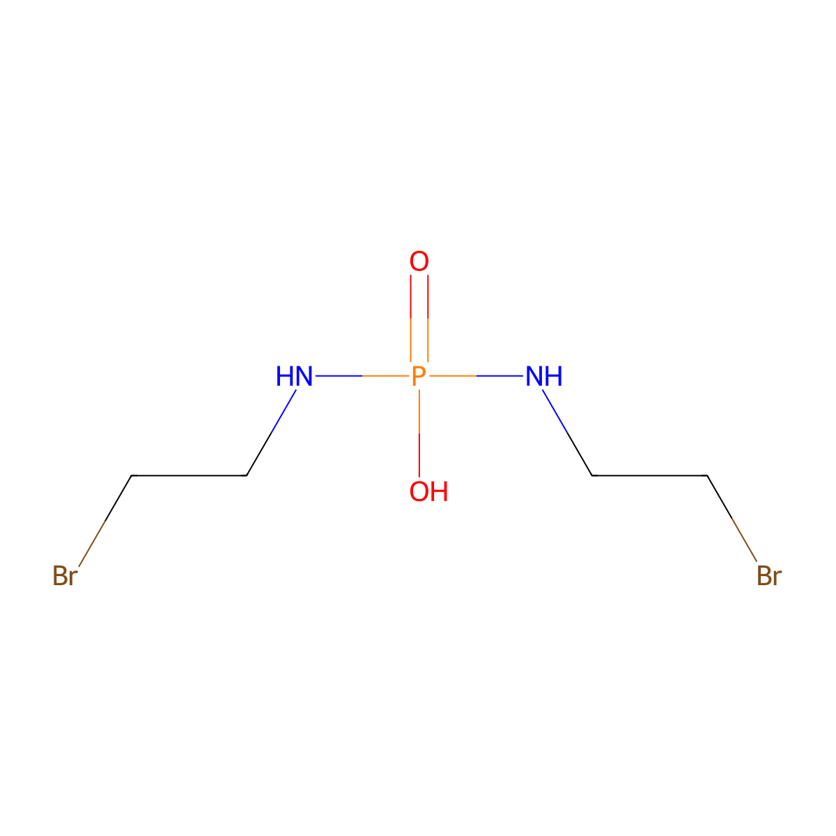 N,N'-Bis(2-bromoethyl)phosphorodiamidic acid molecular structure, CAS 141025-16-3