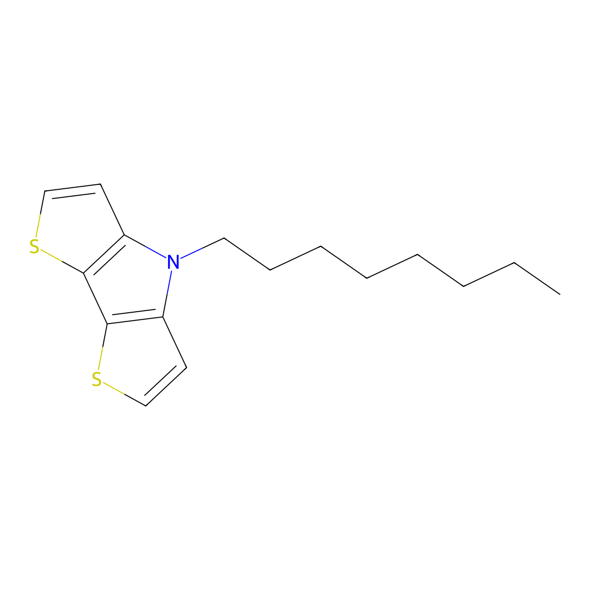 4-Octyl-4H-dithieno[3,2-b:2',3'-d]pyrrole molecular structure, CAS 141029-75-6