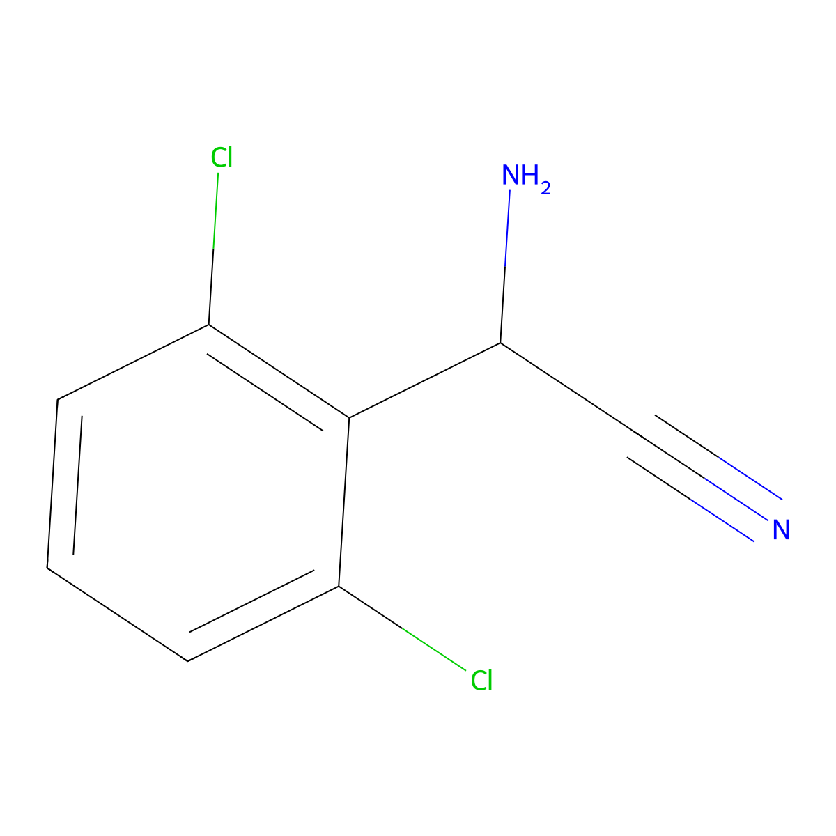 2-Amino-2-(2,6-dichlorophenyl)acetonitrile molecular structure, CAS 141030-79-7