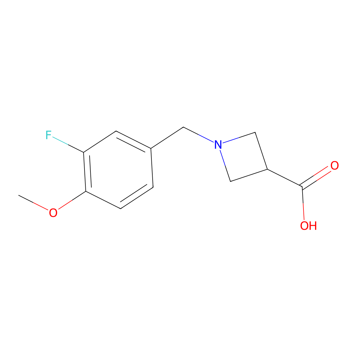 1-(3-Fluoro-4-methoxybenzyl)azetidine-3-carboxylic acid molecular structure, CAS 1410312-61-6