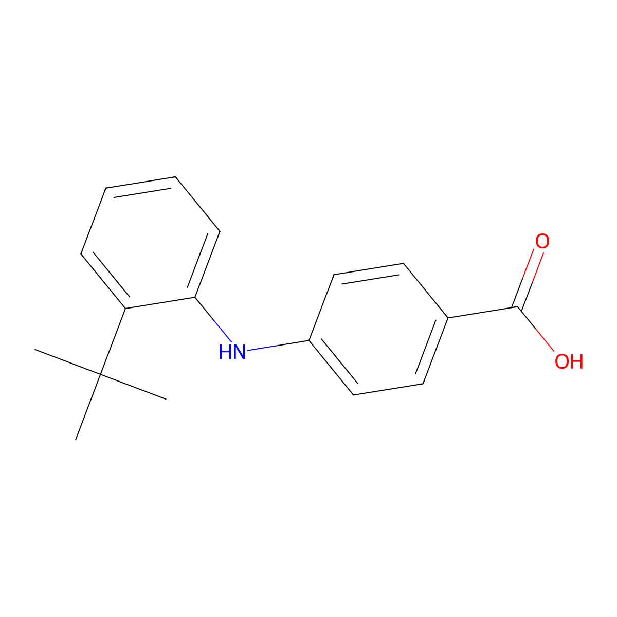 4-[(2-Tert-butylphenyl)amino]benzoic acid molecular structure, CAS 1410319-79-7