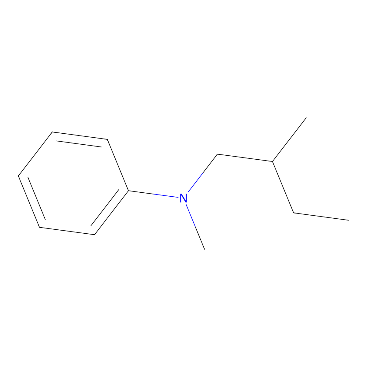 N-Methyl-N-(2-methylbutyl)aniline molecular structure, CAS 141032-65-7