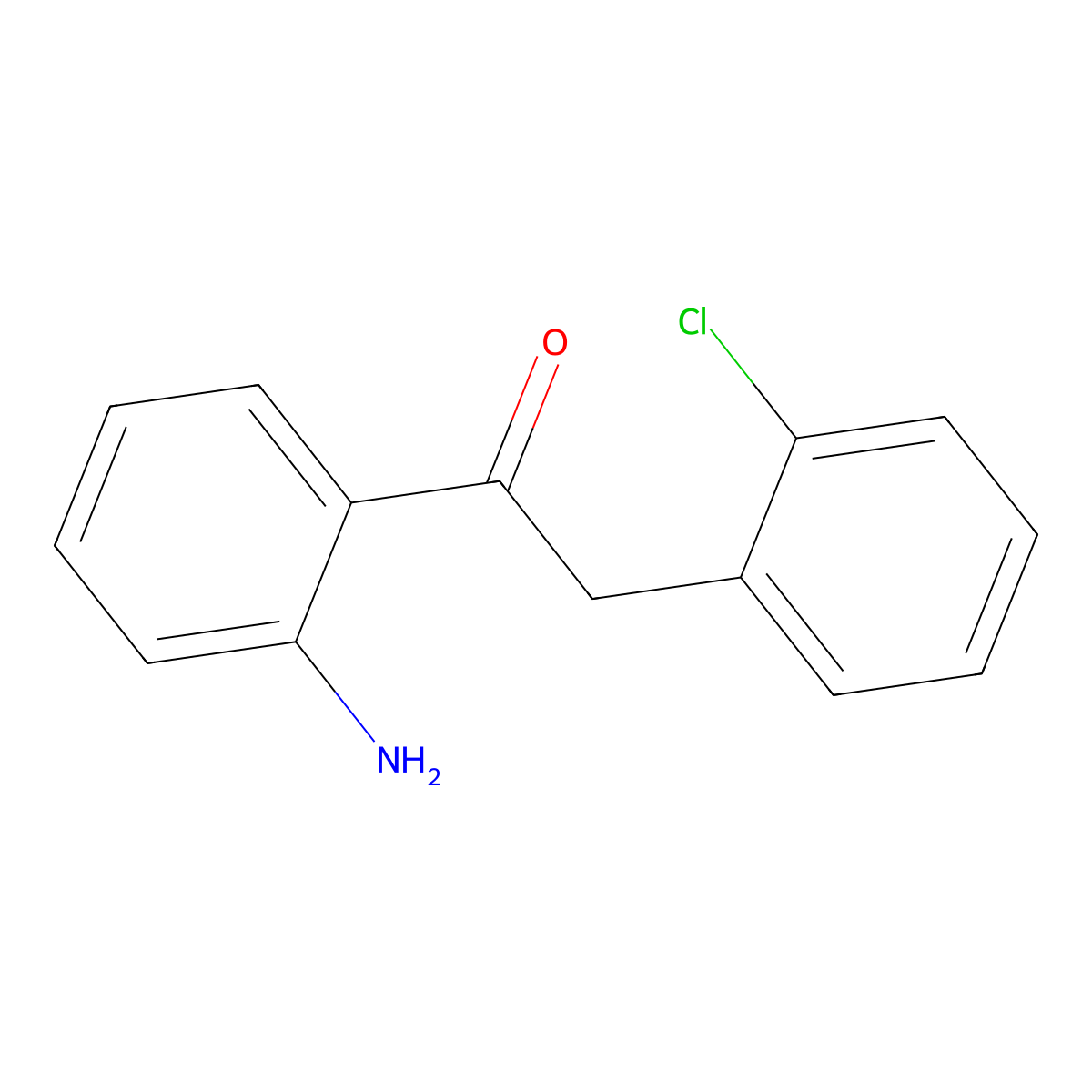 1-(2-Aminophenyl)-2-(2-chlorophenyl)ethan-1-one molecular structure, CAS 141034-45-9