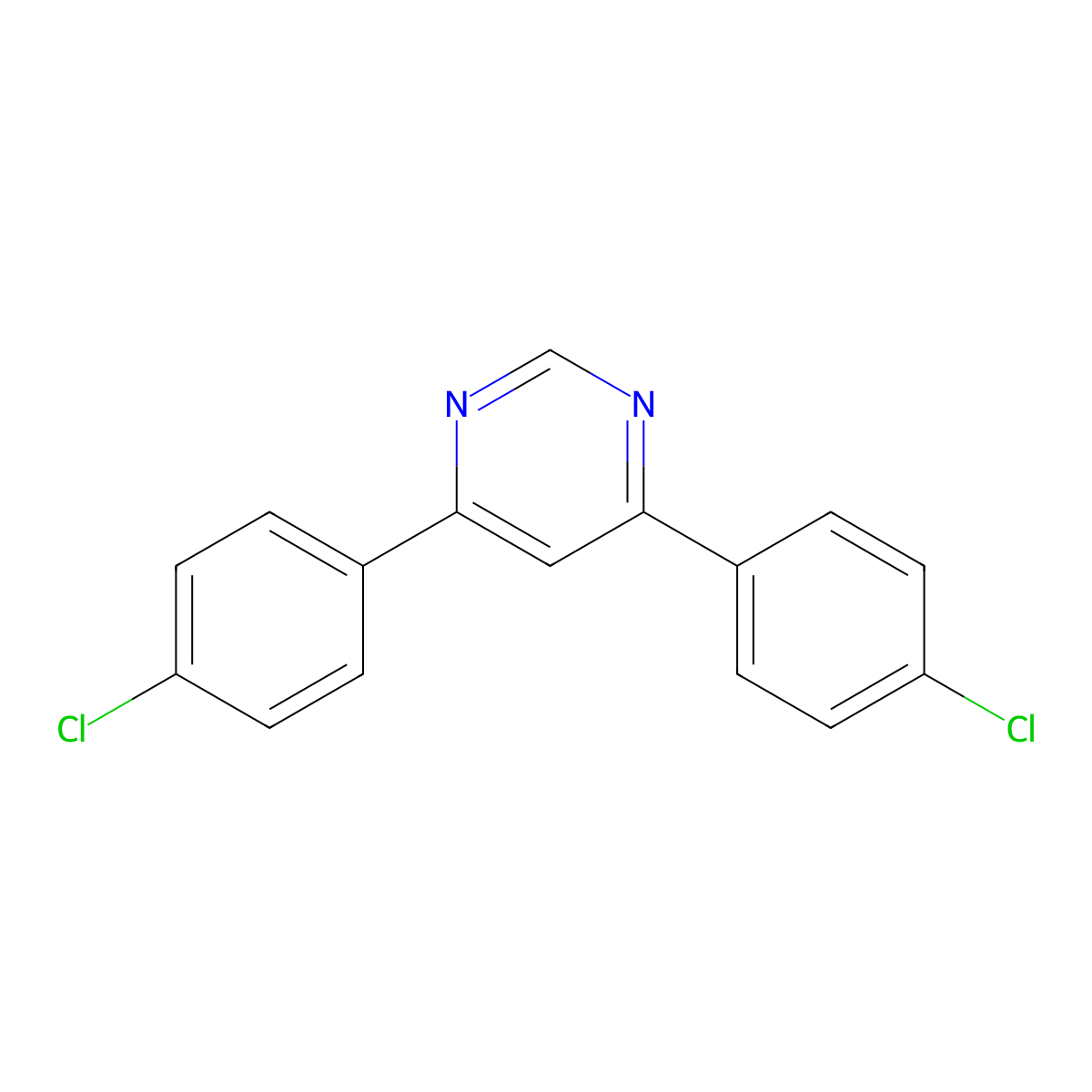 4,6-Bis(4-chlorophenyl)pyrimidine molecular structure, CAS 141034-82-4