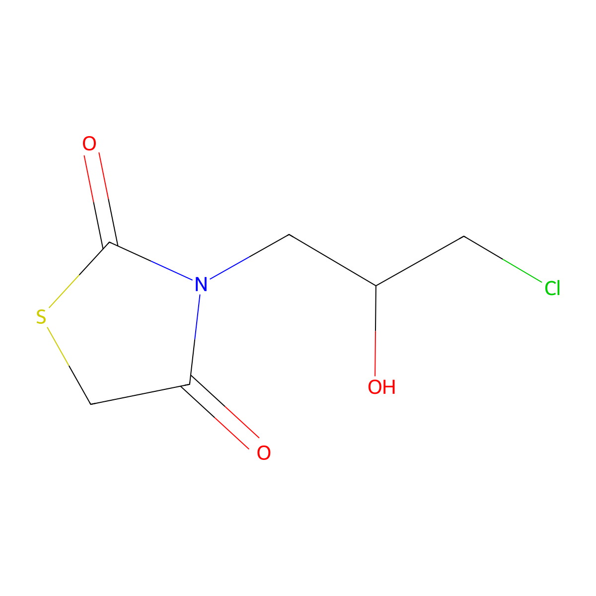 3-(3-Chloro-2-hydroxypropyl)thiazolidine-2,4-dione molecular structure, CAS 141037-39-0