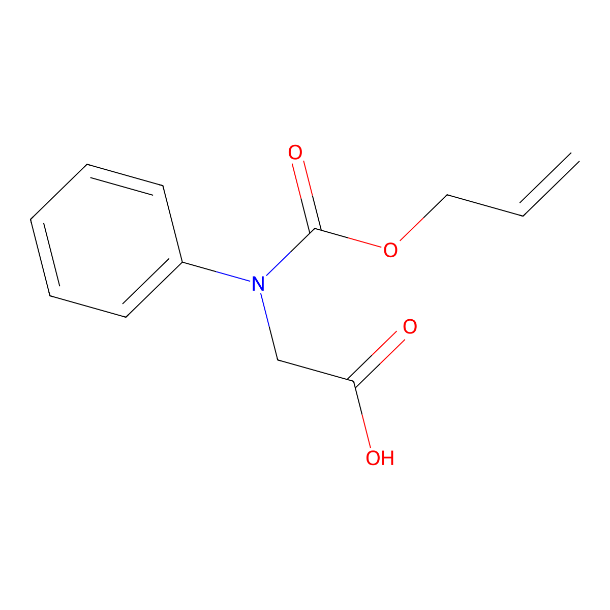2-{Phenyl[(prop-2-en-1-yloxy)carbonyl]amino}acetic acid molecular structure, CAS 1410376-40-7