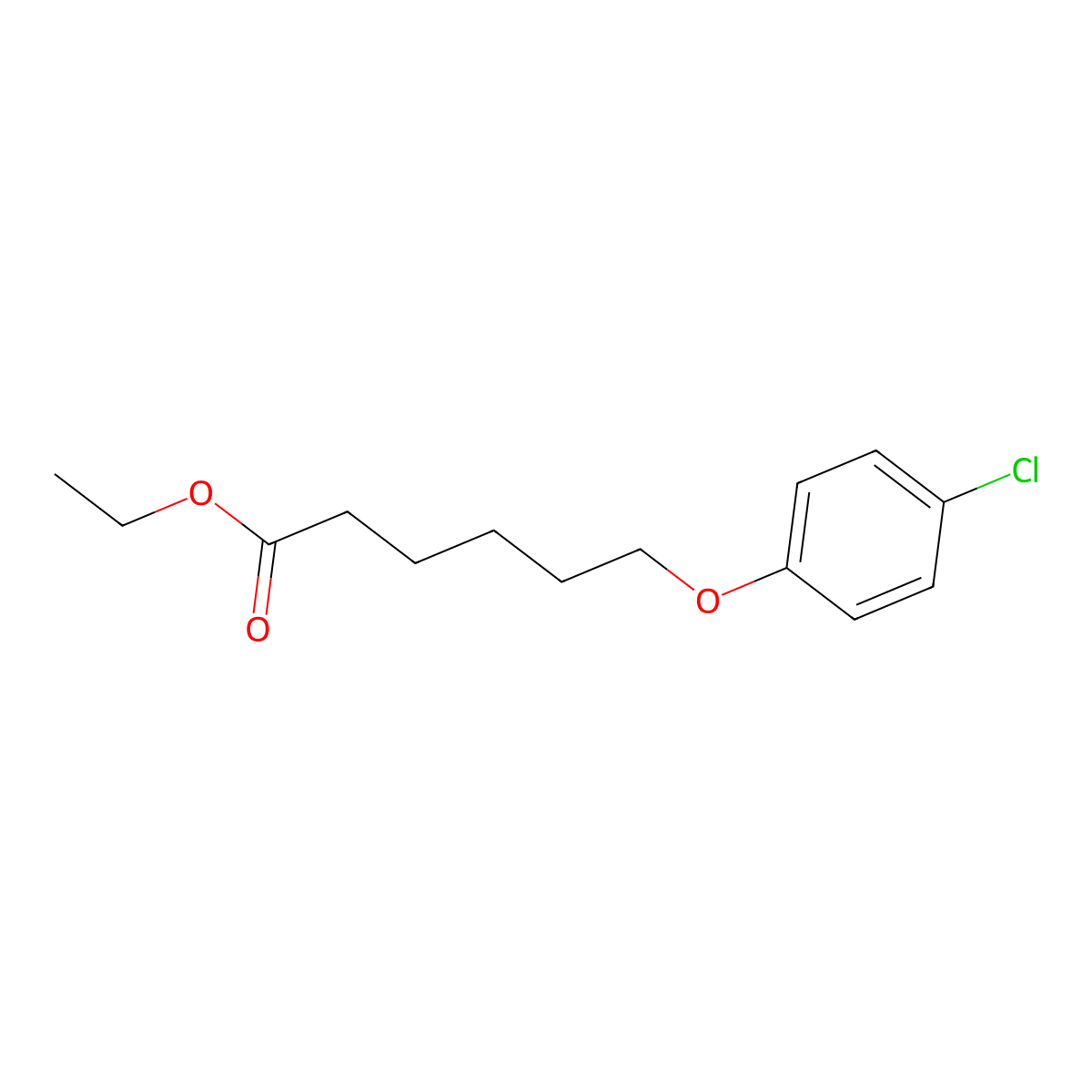Ethyl 6-(4-chlorophenoxy)hexanoate molecular structure, CAS 1410382-45-4