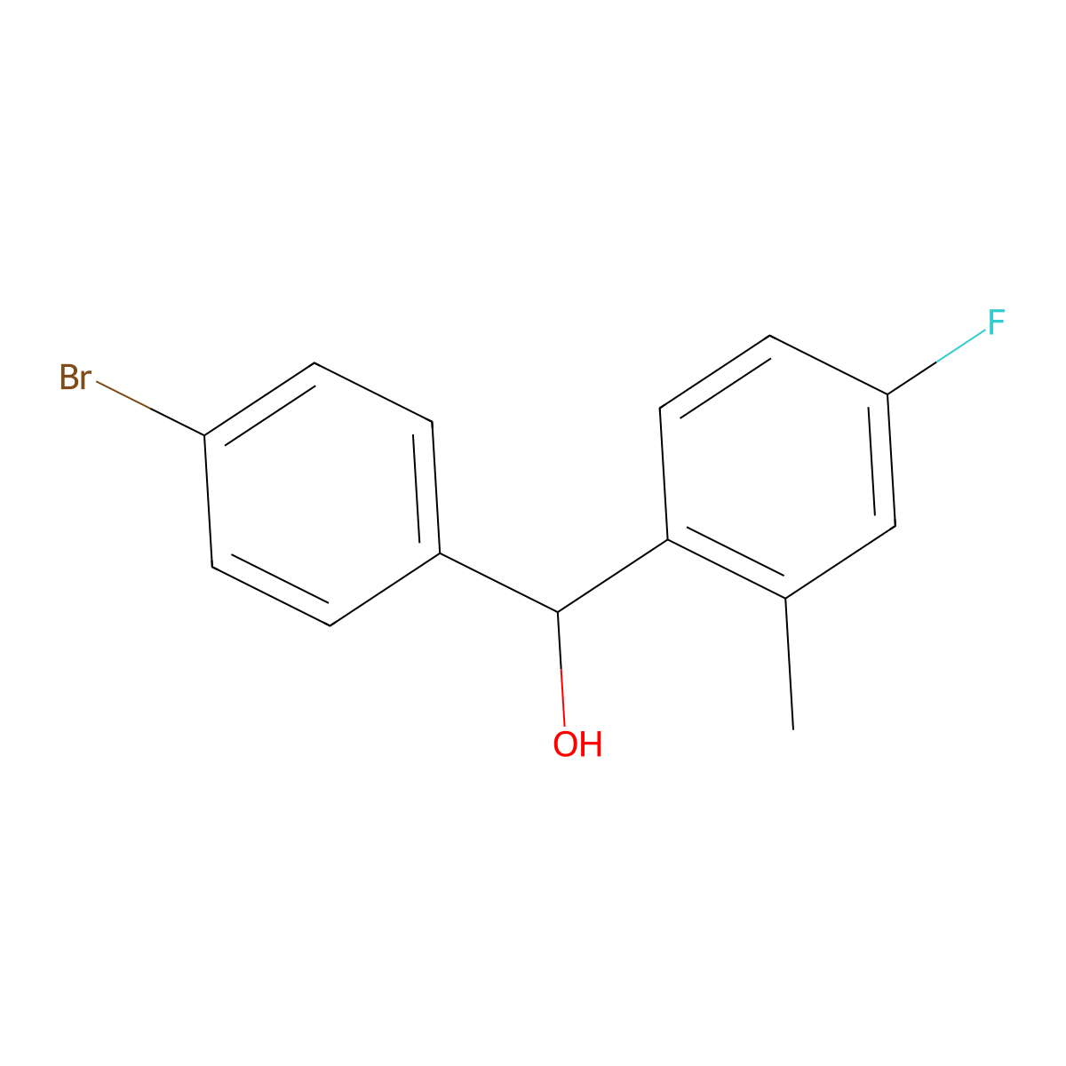 (4-Bromophenyl)(4-fluoro-2-methylphenyl)methanol molecular structure, CAS 1410385-69-1