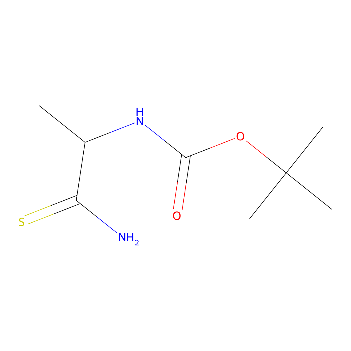 tert-butyl N-[(1S)-1-carbamothioylethyl]carbamate molecular structure, CAS 141041-86-3
