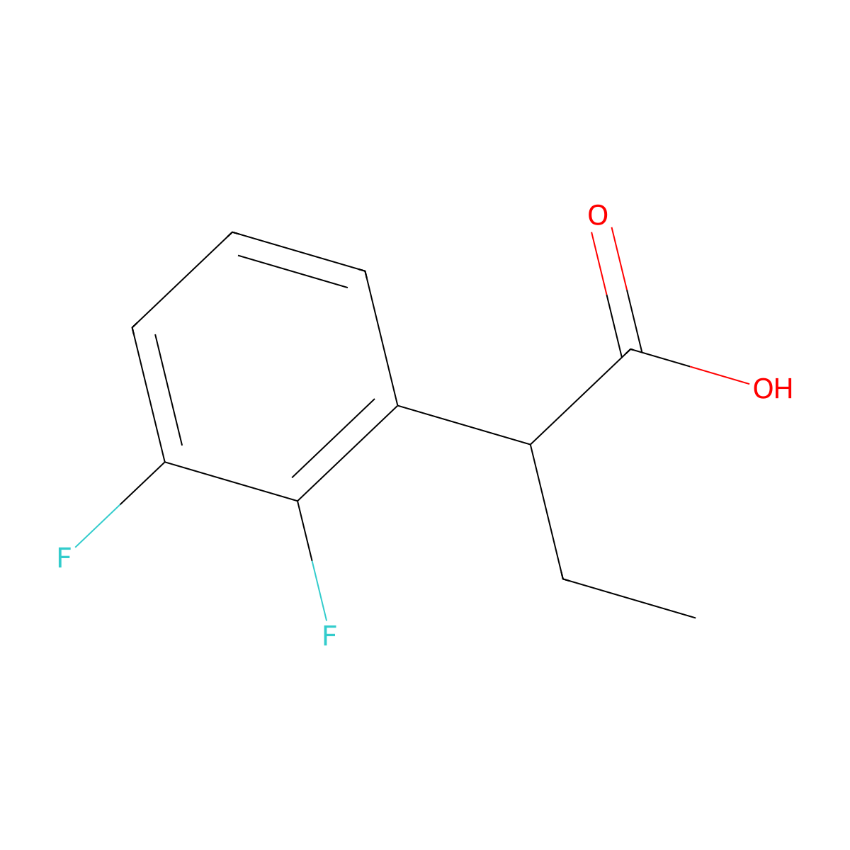2-(2,3-Difluorophenyl)butanoic acid molecular structure, CAS 1410428-44-2