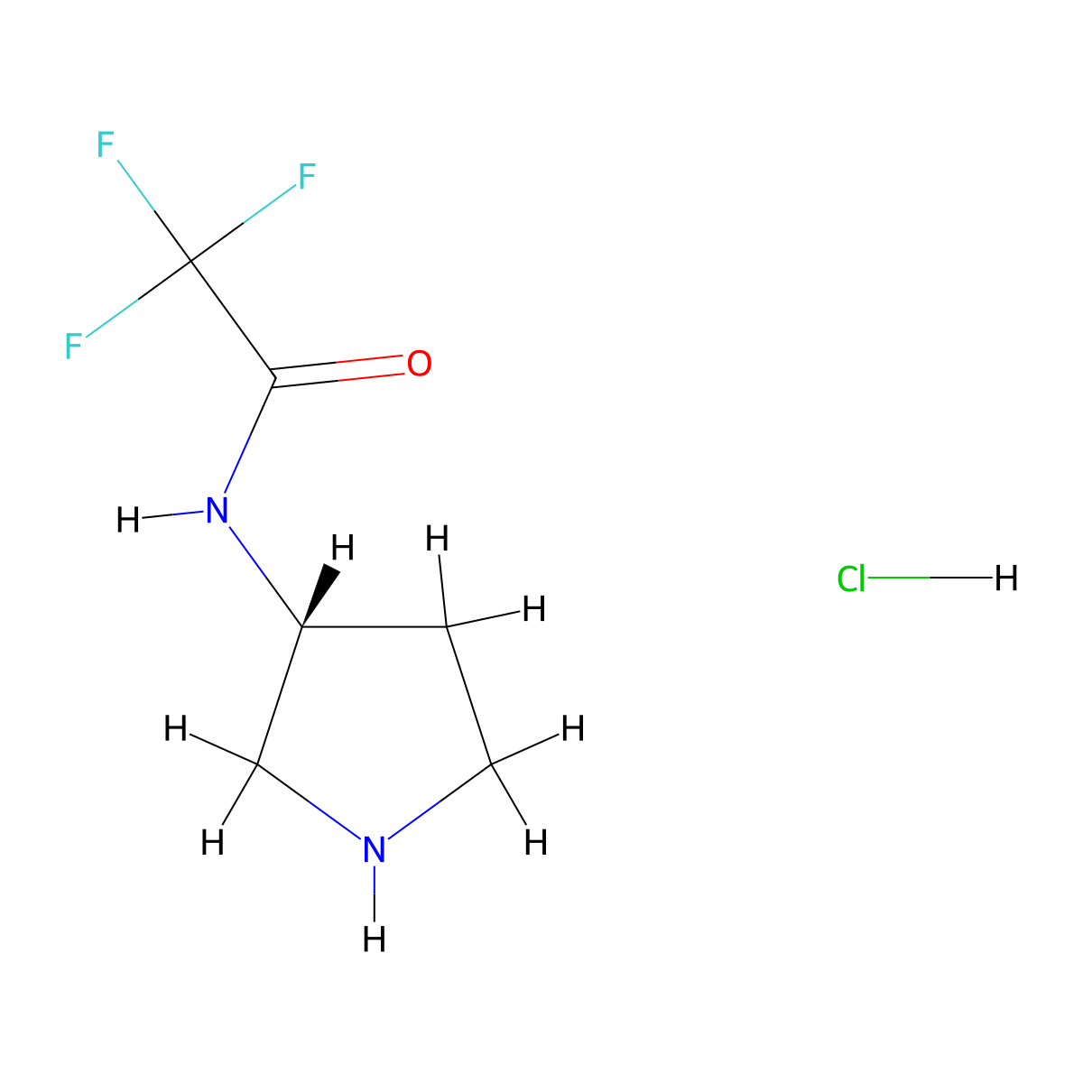 (3R)-(+)-3-(Trifluoroacetamido)pyrrolidine Hydrochloride molecular structure, CAS 141043-16-5