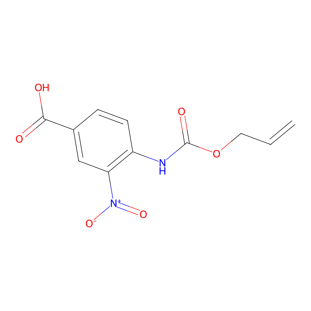3-Nitro-4-{[(prop-2-en-1-yloxy)carbonyl]amino}benzoic acid molecular structure, CAS 1410431-11-6