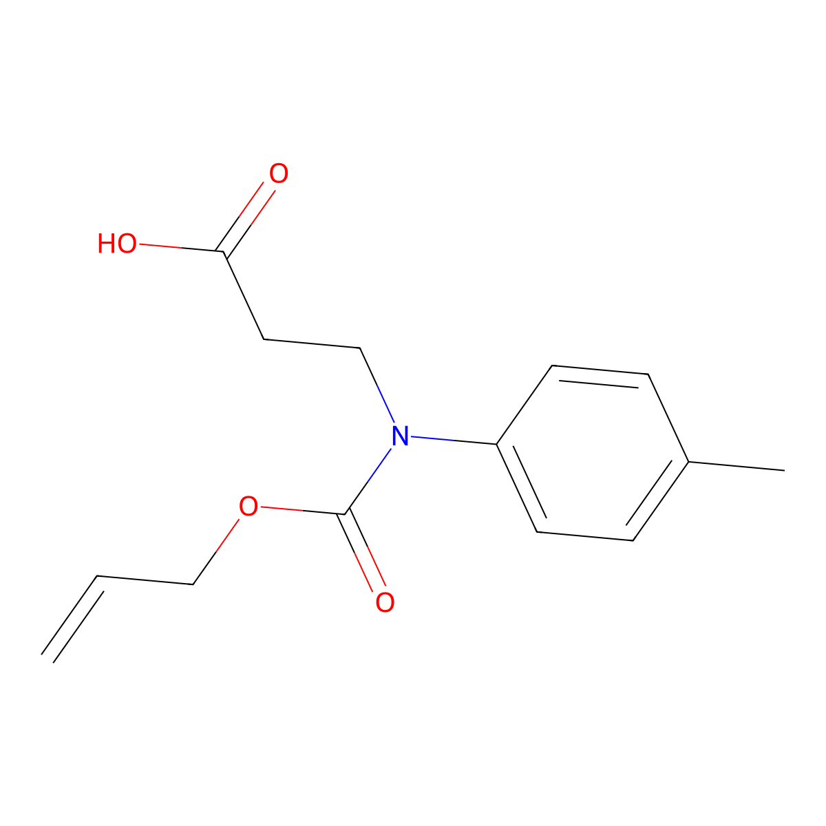 3-[(4-Methylphenyl)[(prop-2-en-1-yloxy)carbonyl]amino]propanoic acid molecular structure, CAS 1410431-14-9