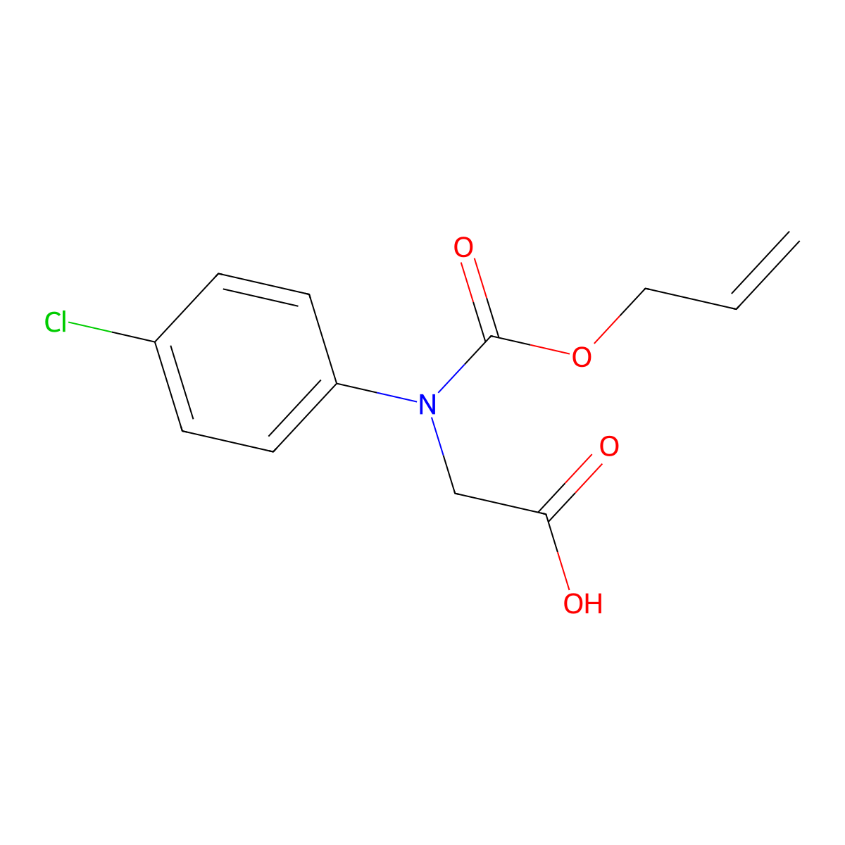 2-[(4-Chlorophenyl)[(prop-2-en-1-yloxy)carbonyl]amino]acetic acid molecular structure, CAS 1410431-18-3