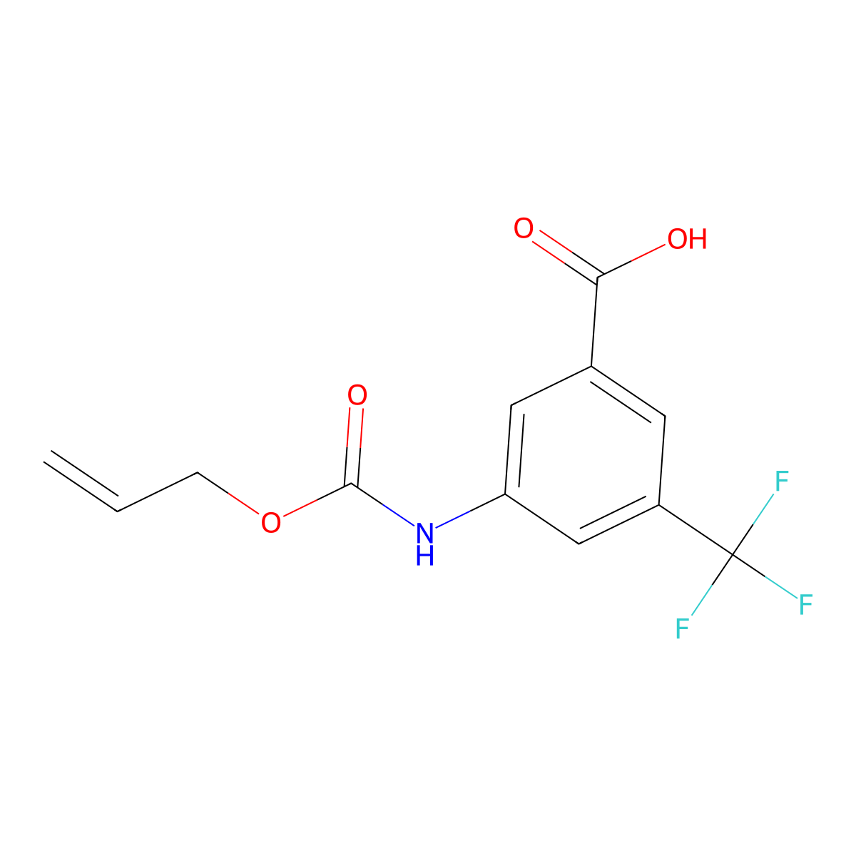 3-{[(Prop-2-en-1-yloxy)carbonyl]amino}-5-(trifluoromethyl)benzoic acid molecular structure, CAS 1410431-23-0