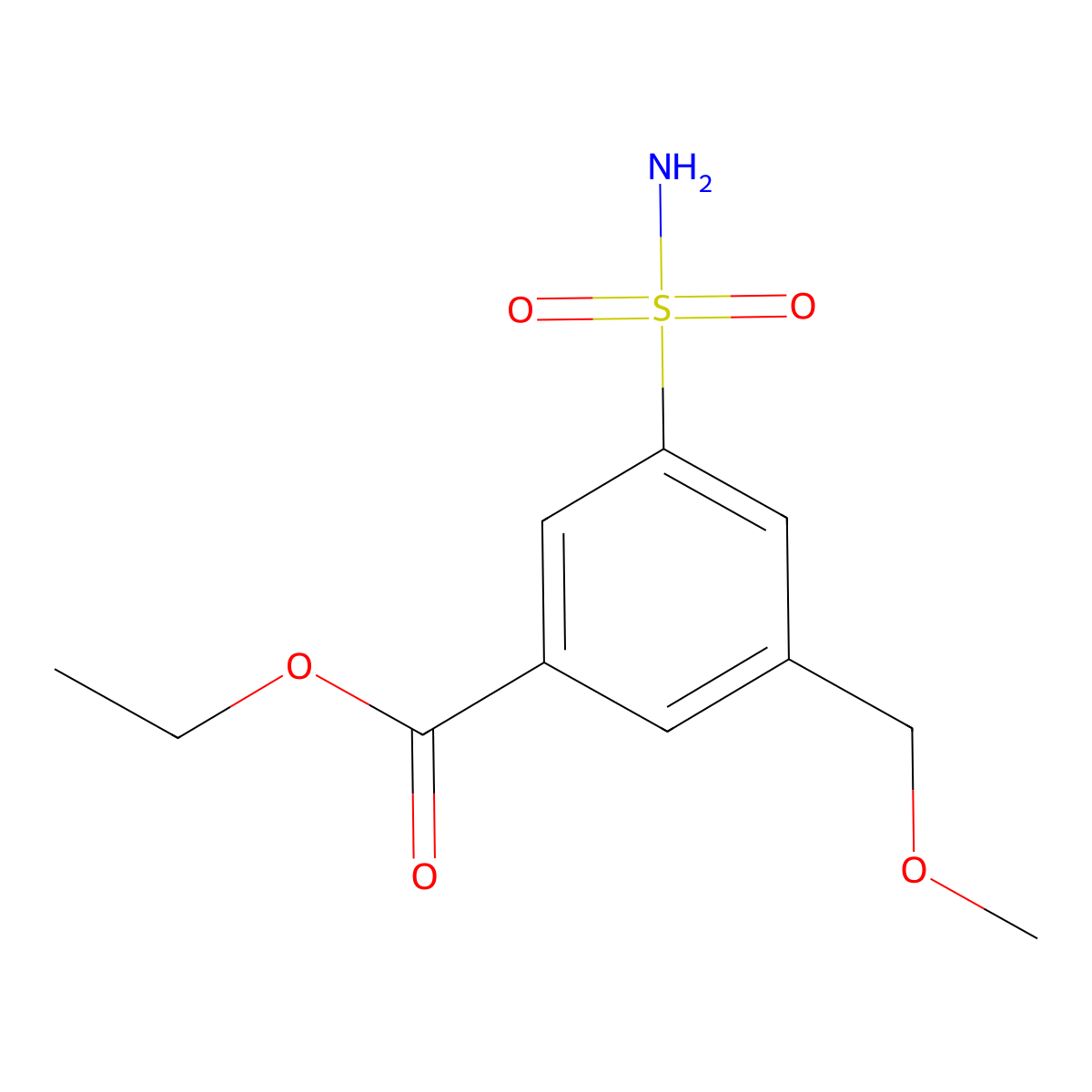 Ethyl 3-(methoxymethyl)-5-sulfamoylbenzoate molecular structure, CAS 1410436-06-4