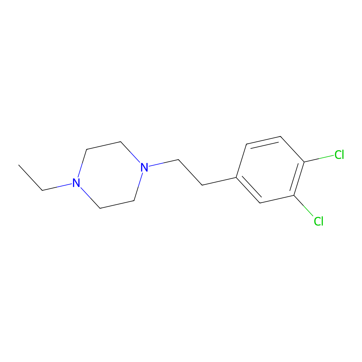 1-[2-(3,4-Dichlorophenyl)ethyl]-4-ethylpiperazine molecular structure, CAS 141044-71-5