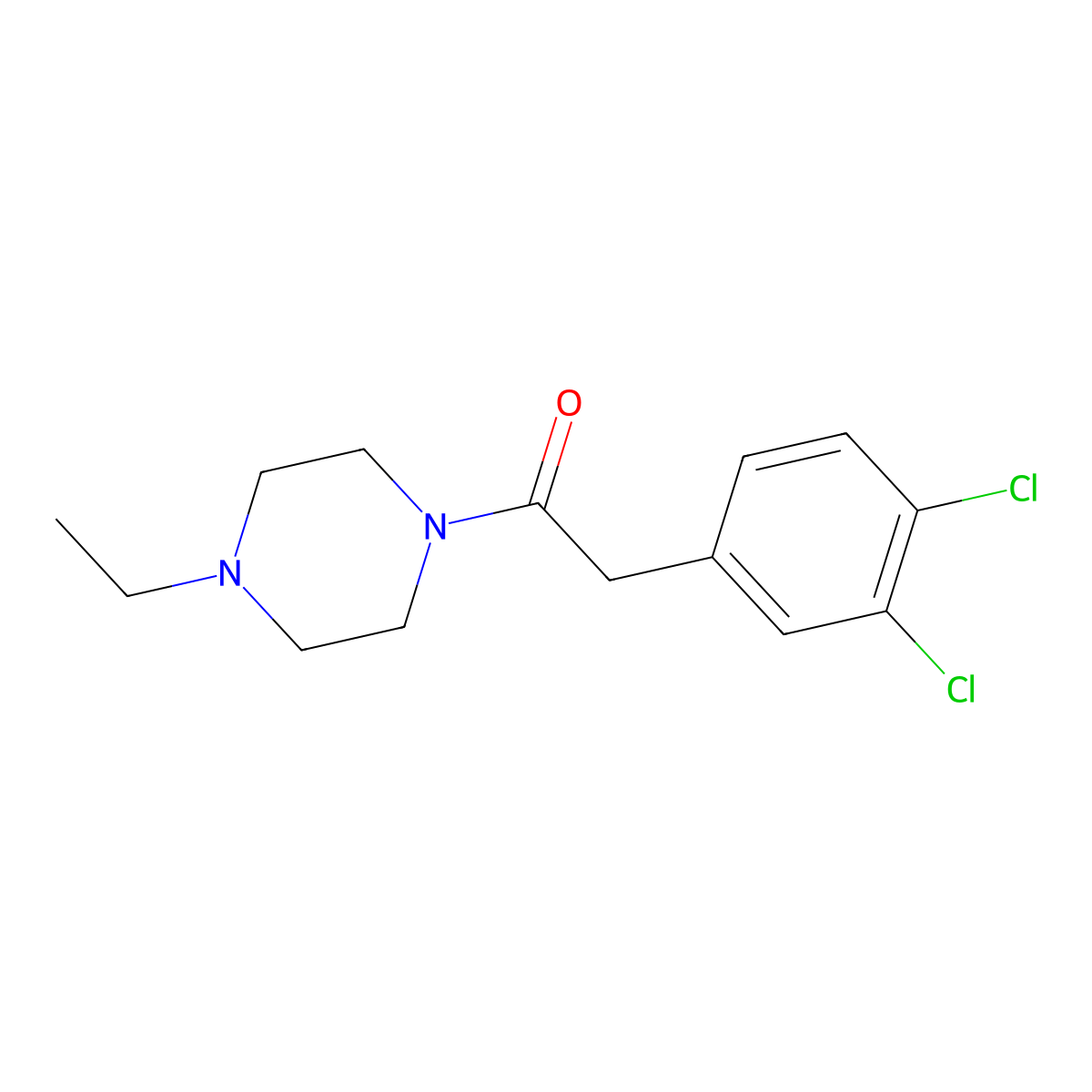 2-(3,4-Dichlorophenyl)-1-(4-ethyl-1-piperazinyl)ethanone molecular structure, CAS 141044-83-9