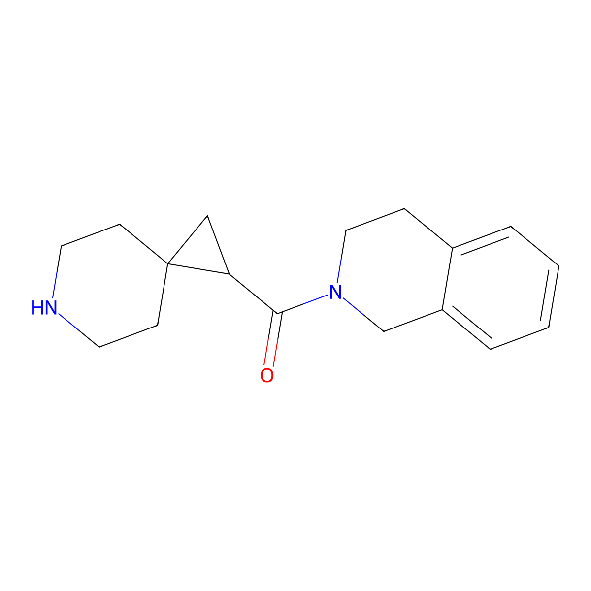 (3,4-Dihydroisoquinolin-2(1H)-yl)(6-azaspiro[2.5]octan-1-yl)methanone molecular structure, CAS 1410443-20-7