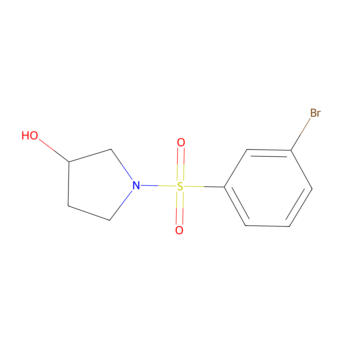 1-(3-Bromophenyl)sulfonylpyrrolidin-3-ol molecular structure, CAS 1410447-07-2