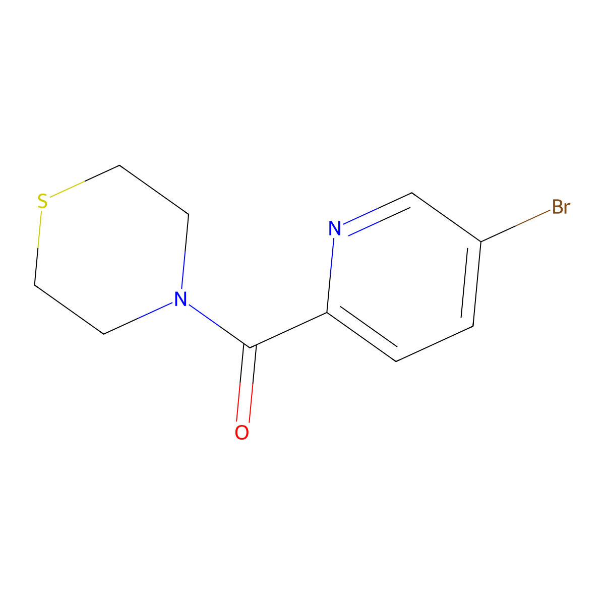 (5-Bromopyridin-2-yl)(thiomorpholino)methanone molecular structure, CAS 1410447-25-4