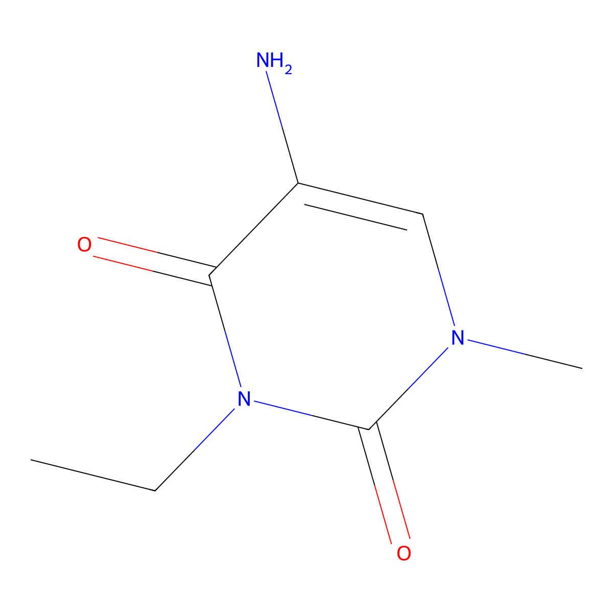 5-Amino-3-ethyl-1-methyl-1,2,3,4-tetrahydropyrimidine-2,4-dione molecular structure, CAS 1410461-17-4
