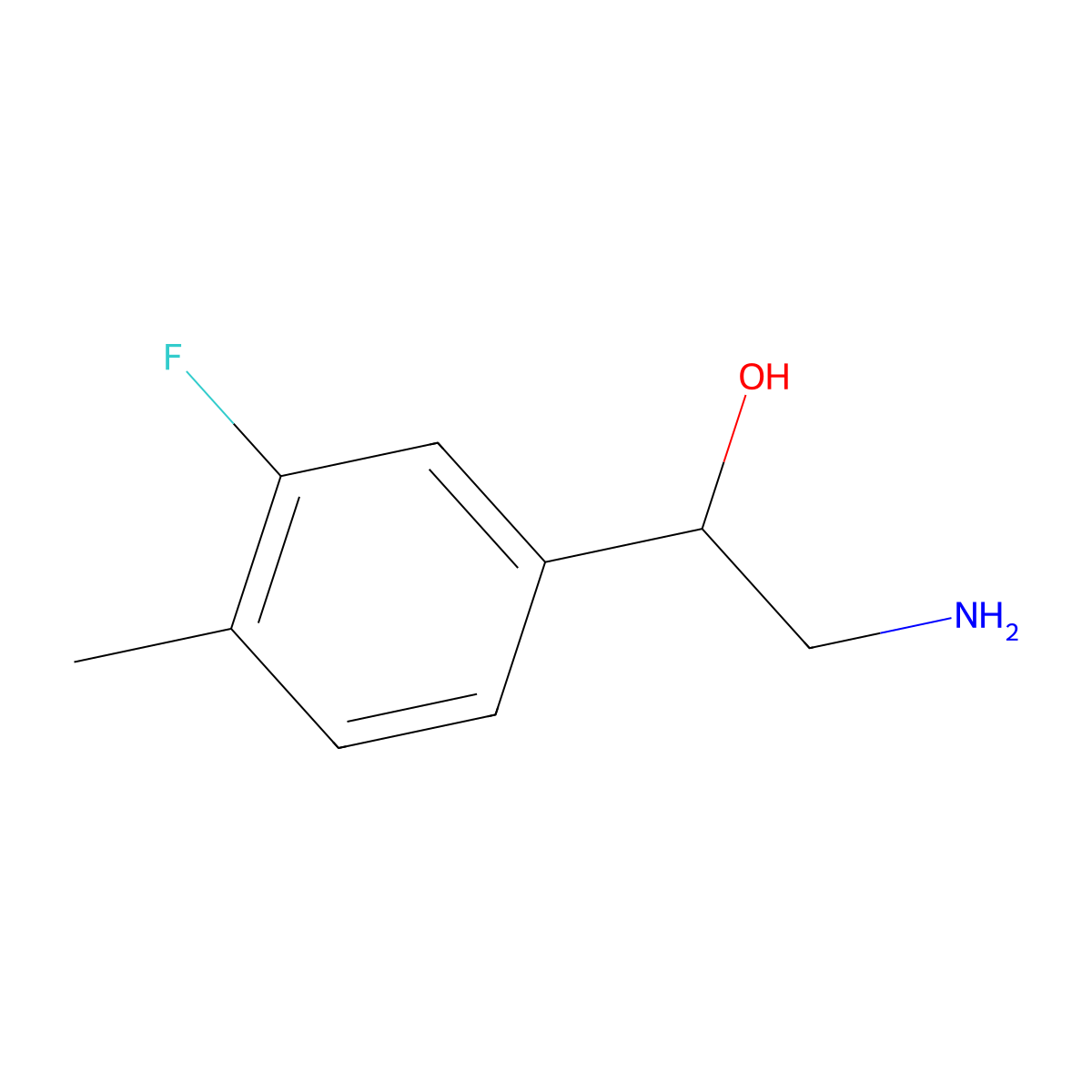 2-Amino-1-(3-fluoro-4-methylphenyl)ethan-1-ol molecular structure, CAS 1410469-92-9