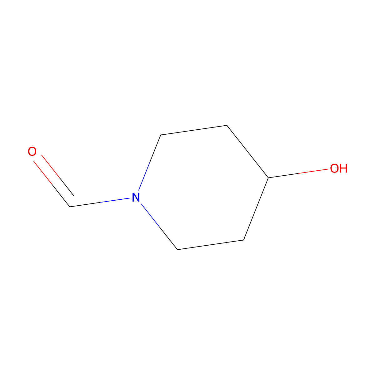 4-Hydroxypiperidine-1-carbaldehyde molecular structure, CAS 141047-46-3