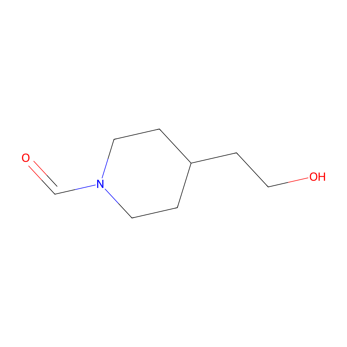 4-(2-Hydroxyethyl)piperidine-1-carbaldehyde molecular structure, CAS 141047-47-4