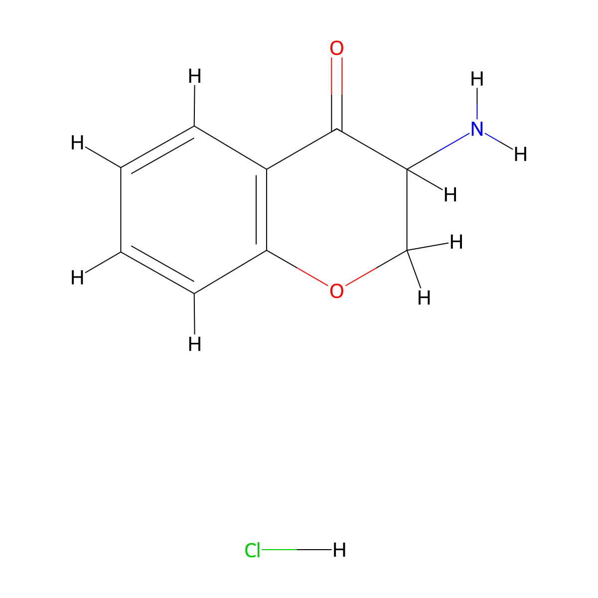 3-Aminochroman-4-one hydrochloride molecular structure, CAS 14105-88-5