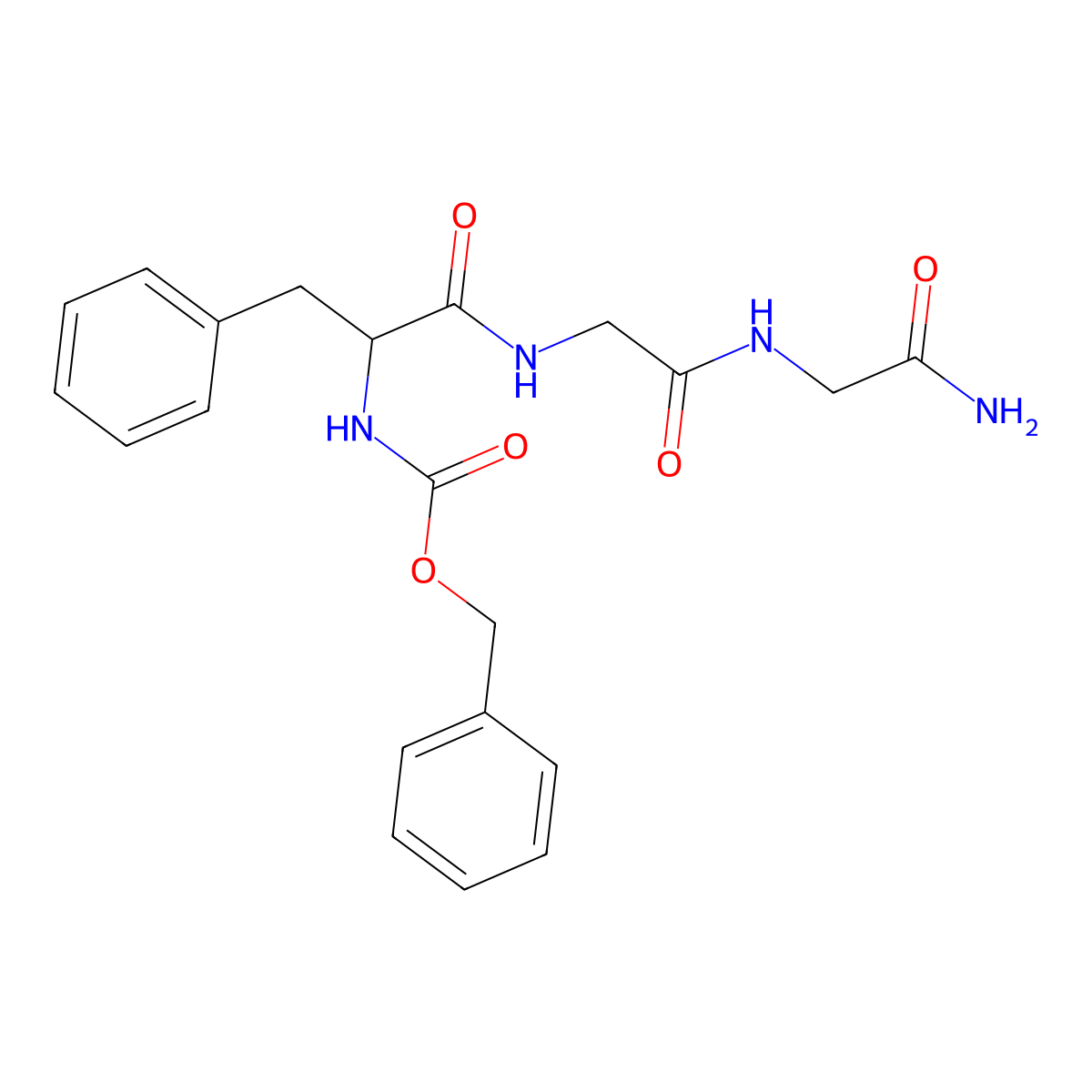 Carbobenzyloxy-L-phenylalanylglycylglycinamide molecular structure, CAS 141056-50-0