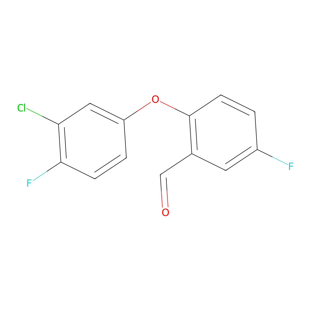 2-(3-Chloro-4-fluorophenoxy)-5-fluorobenzaldehyde molecular structure, CAS 1410587-46-0