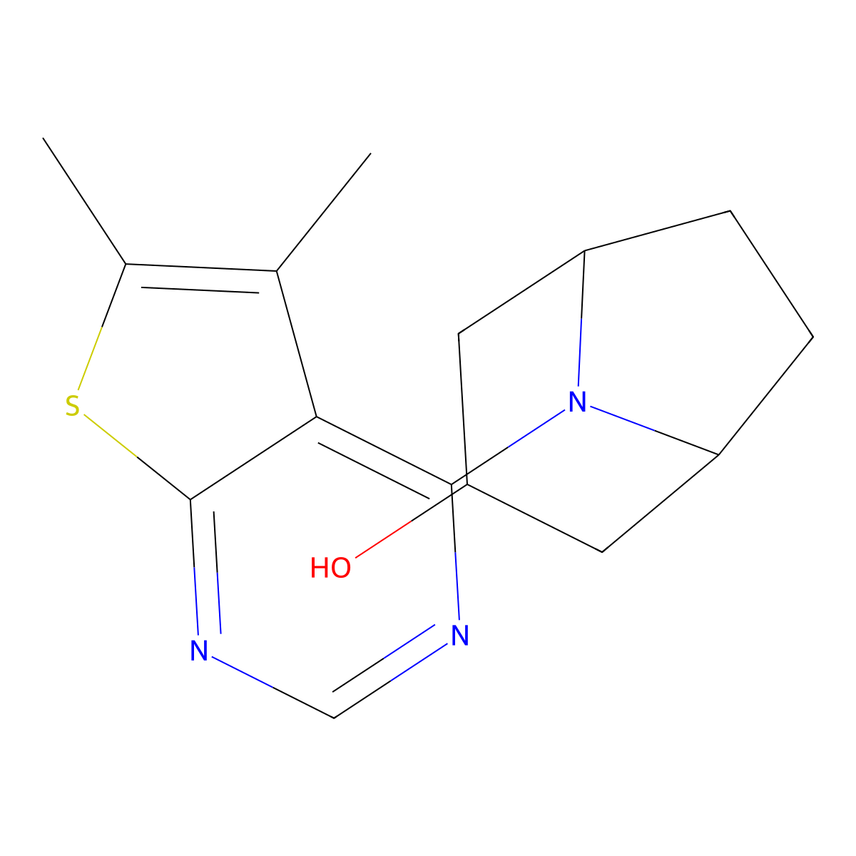 8-{5,6-Dimethylthieno[2,3-d]pyrimidin-4-yl}-8-azabicyclo[3.2.1]octan-3-ol molecular structure, CAS 1410607-44-1