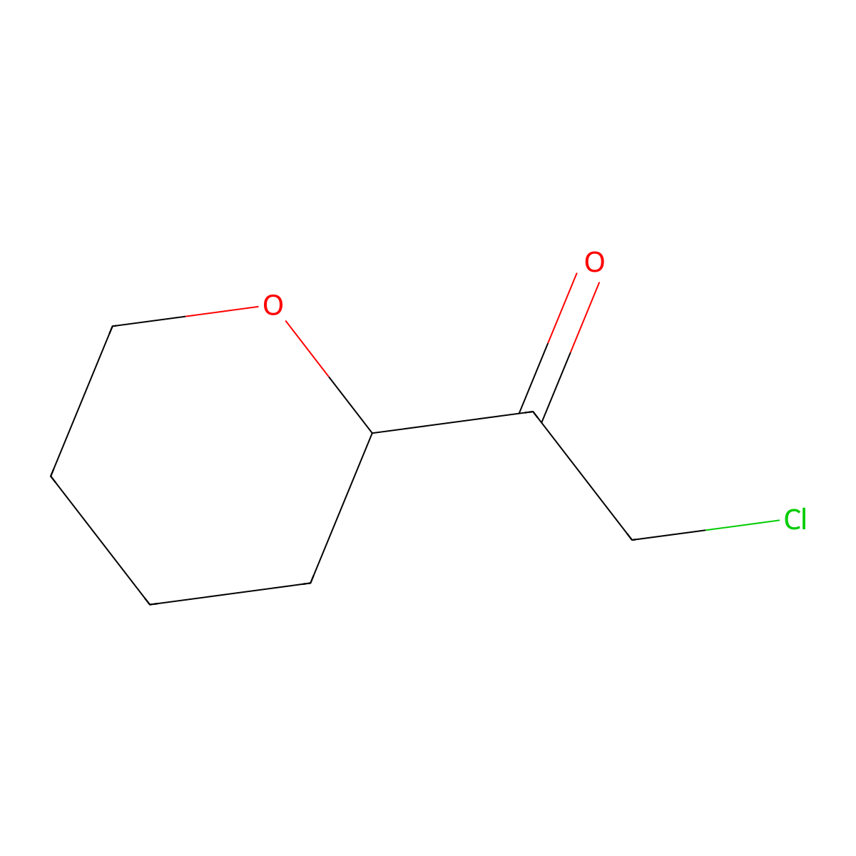 2-Chloro-1-(oxan-2-yl)ethan-1-one molecular structure, CAS 141061-07-6