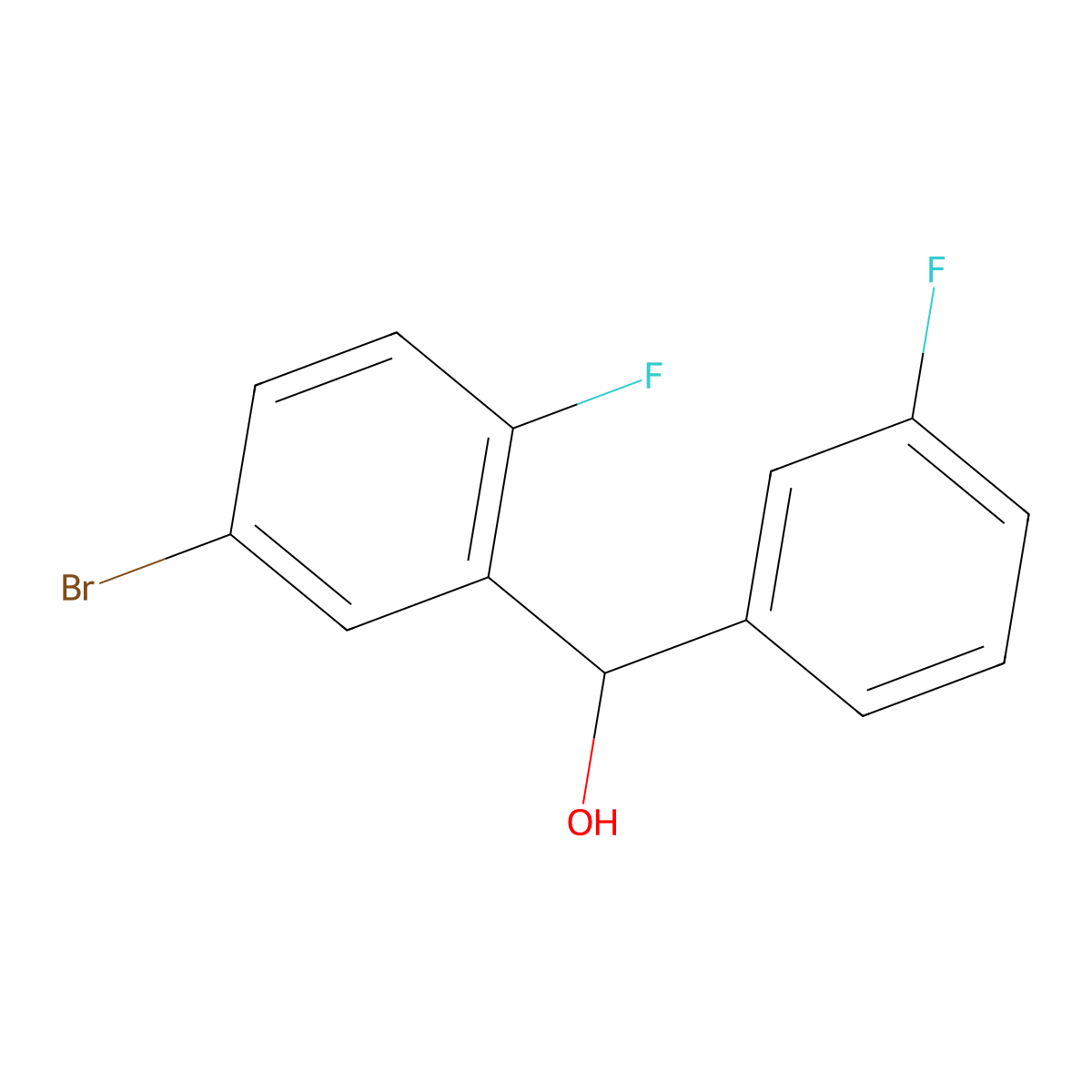 (5-Bromo-2-fluorophenyl)(3-fluorophenyl)methanol molecular structure, CAS 1410612-21-3