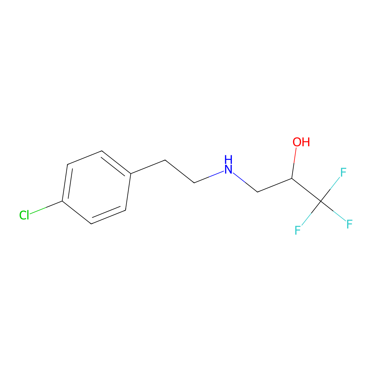 3-{[2-(4-Chlorophenyl)ethyl]amino}-1,1,1-trifluoropropan-2-ol molecular structure, CAS 1410612-84-8