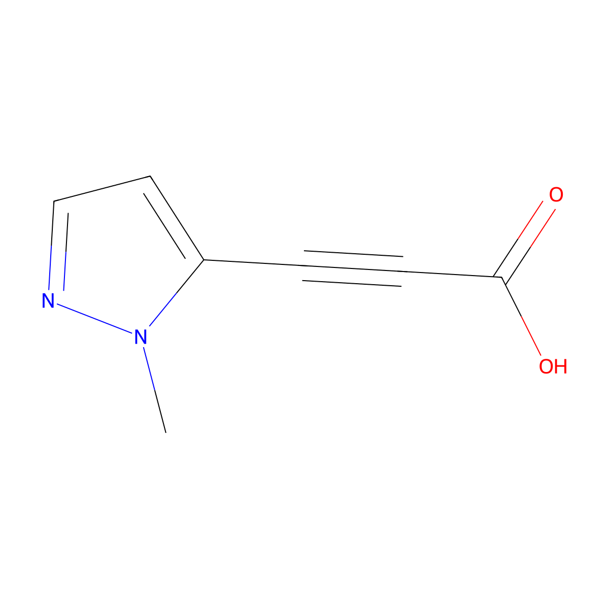 3-(1-methyl-1H-pyrazol-5-yl)prop-2-ynoic acid molecular structure, CAS 1410614-20-8