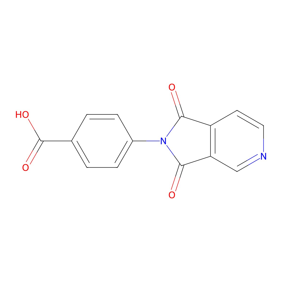 4-(1,3-dioxo-1,3-dihydro-2H-pyrrolo[3,4-c]pyridin-2-yl)benzoic acid molecular structure, CAS 1410664-43-5