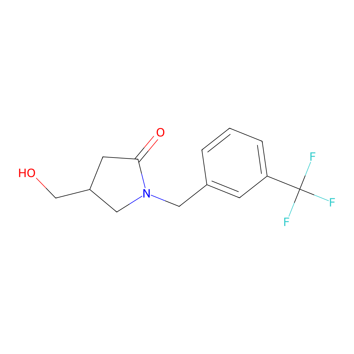 4-(Hydroxymethyl)-1-[[3-(trifluoromethyl)phenyl]methyl]pyrrolidin-2-one molecular structure, CAS 1410676-78-6