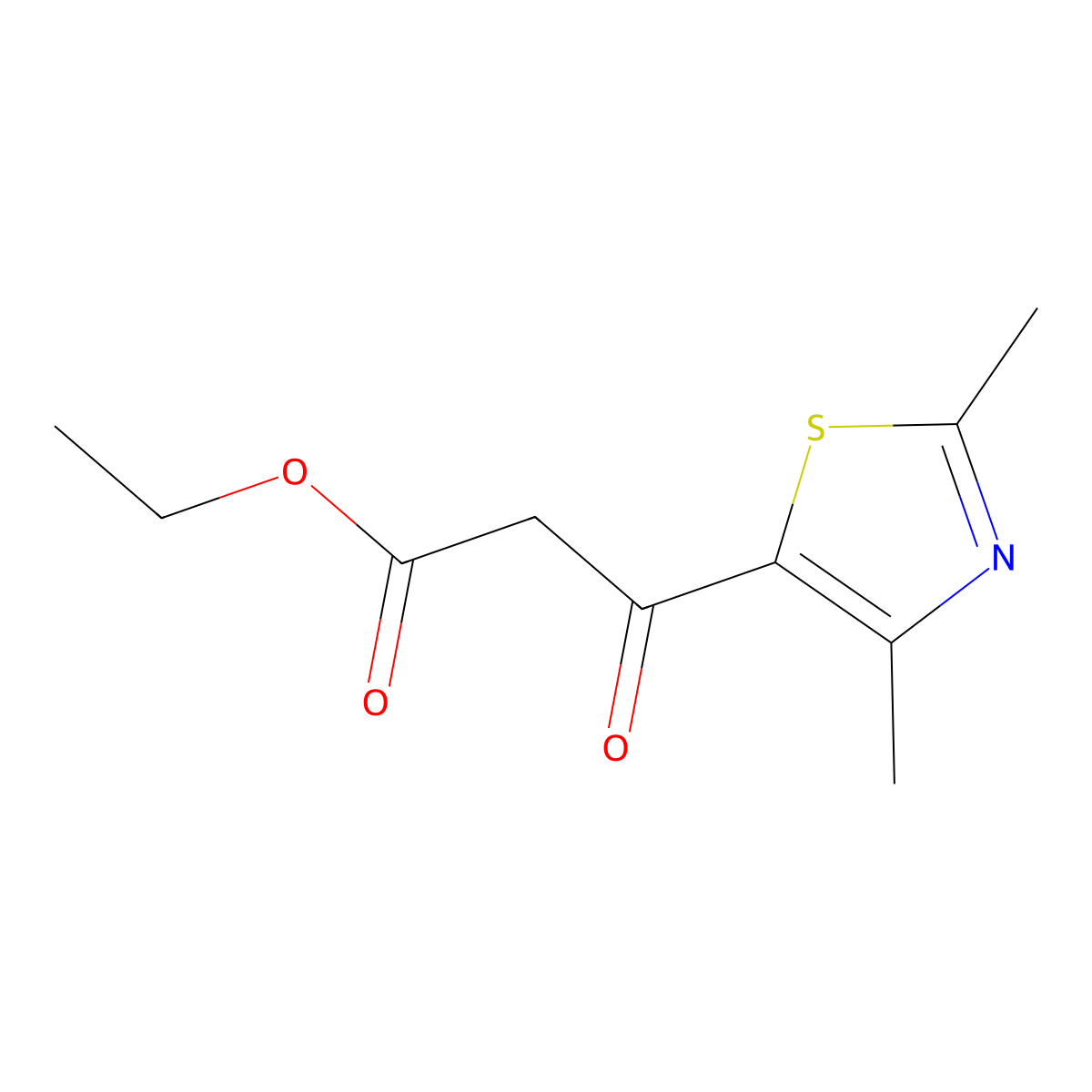 Ethyl 3-(dimethyl-1,3-thiazol-5-yl)-3-oxopropanoate molecular structure, CAS 1410695-10-1