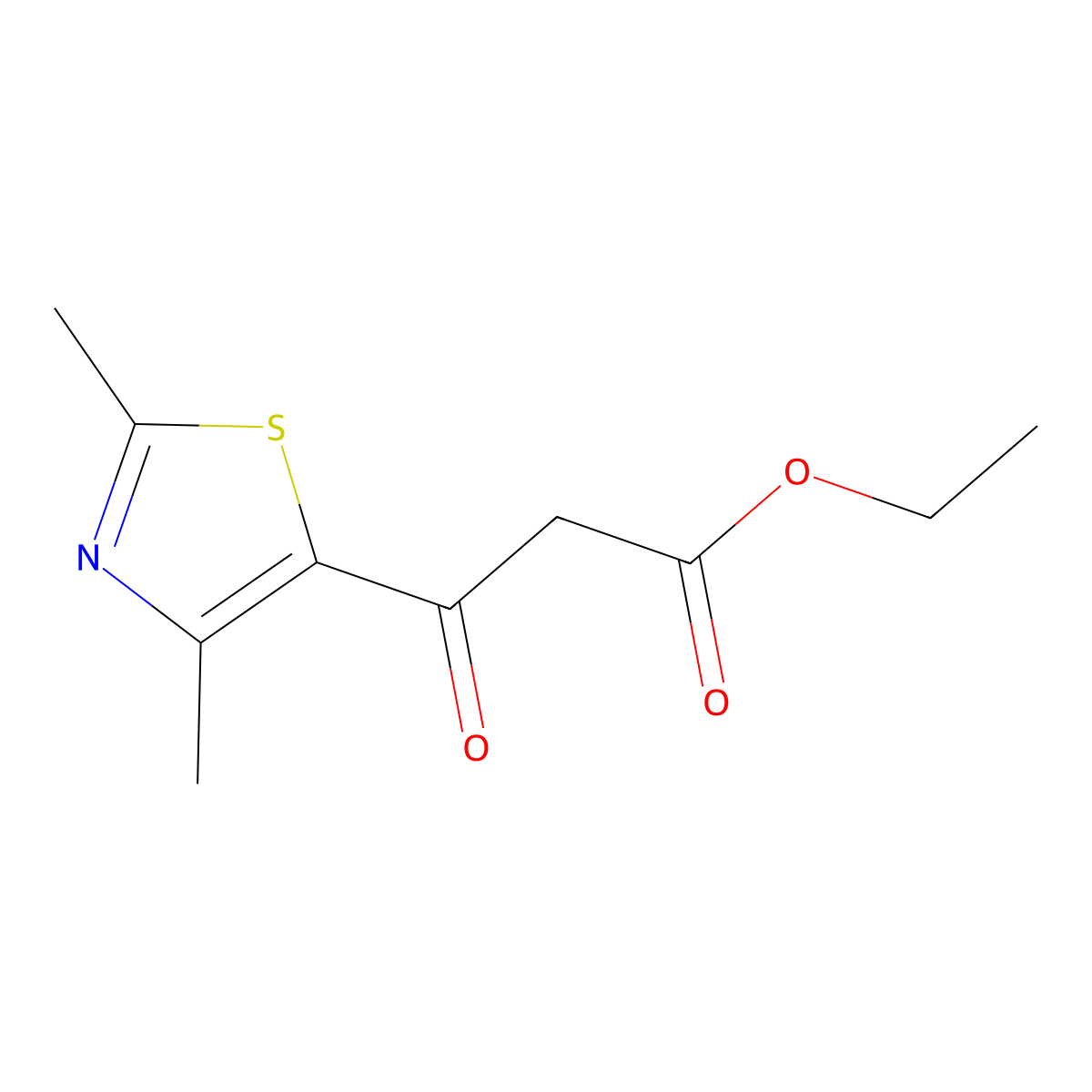 Ethyl 3-(dimethyl-1,3-thiazol-5-yl)-3-oxopropanoate molecular structure, CAS 1410695-10-1