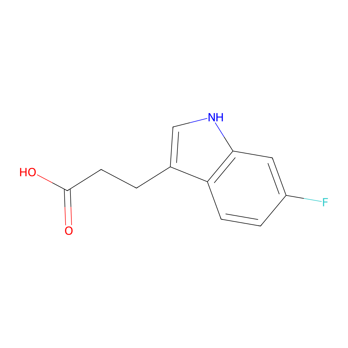 3-(6-Fluoro-1H-indol-3-yl)propanoic acid molecular structure, CAS 141071-78-5