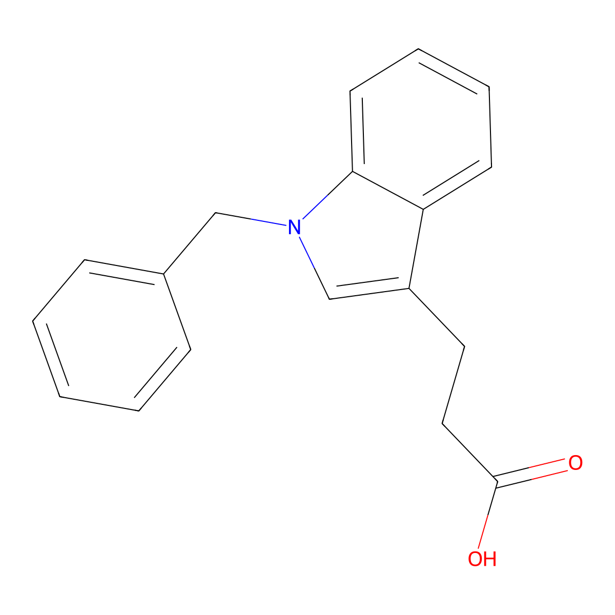 3-(1-Benzyl-1H-indol-3-yl)propanoic acid molecular structure, CAS 141071-79-6