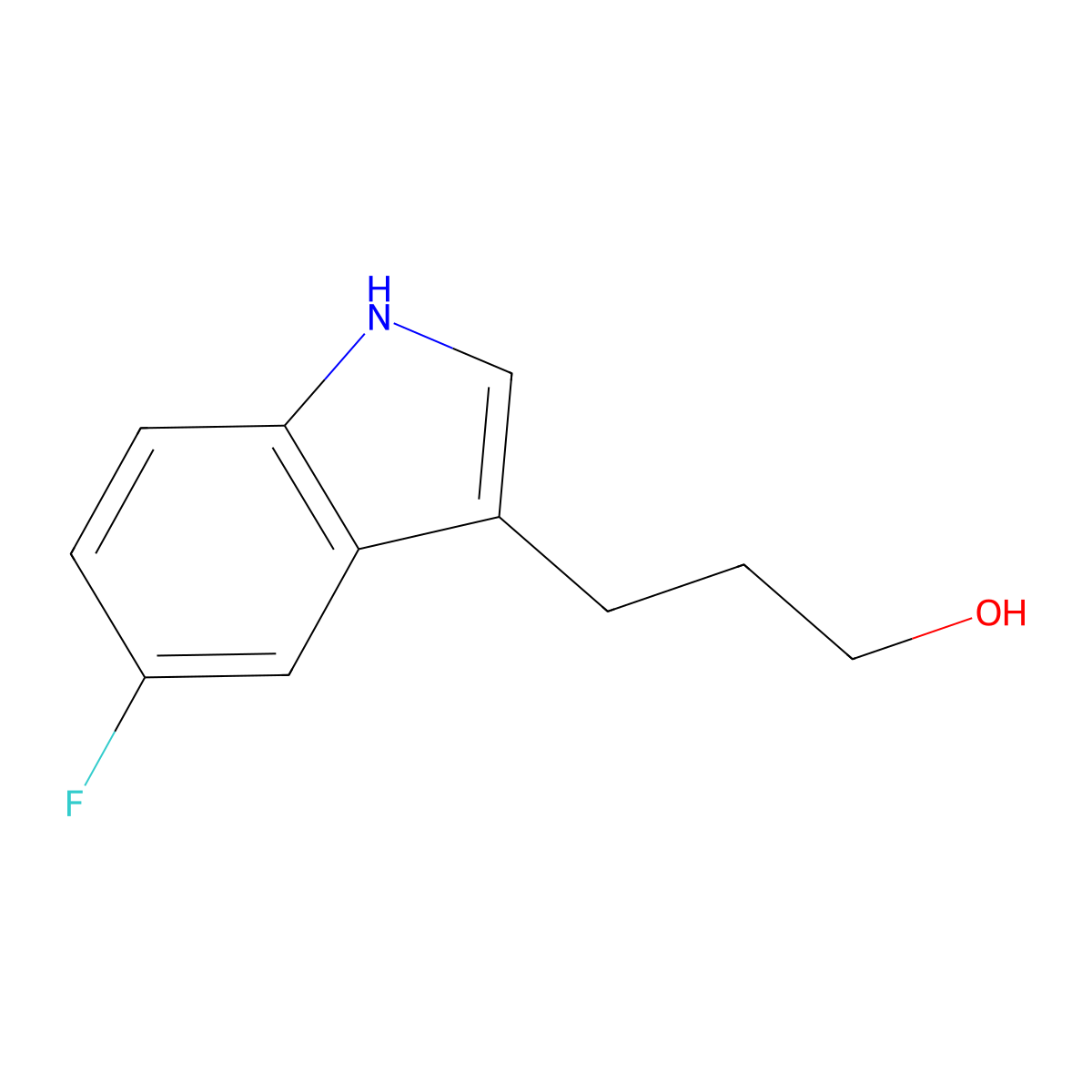 3-(5-fluoro-1H-indol-3-yl)propan-1-ol molecular structure, CAS 141071-80-9