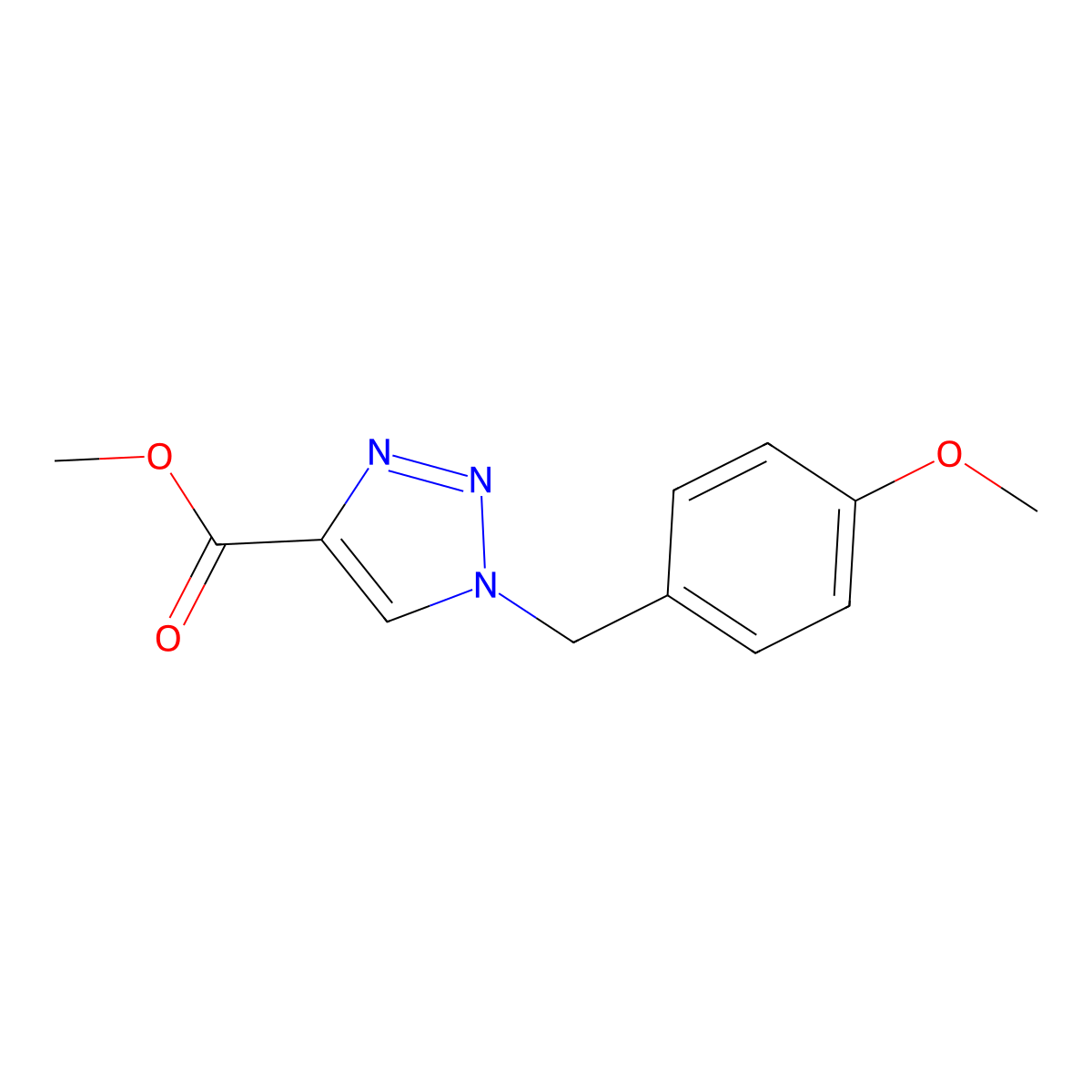 methyl 1-[(4-methoxyphenyl)methyl]-1H-1,2,3-triazole-4-carboxylate molecular structure, CAS 141072-06-2