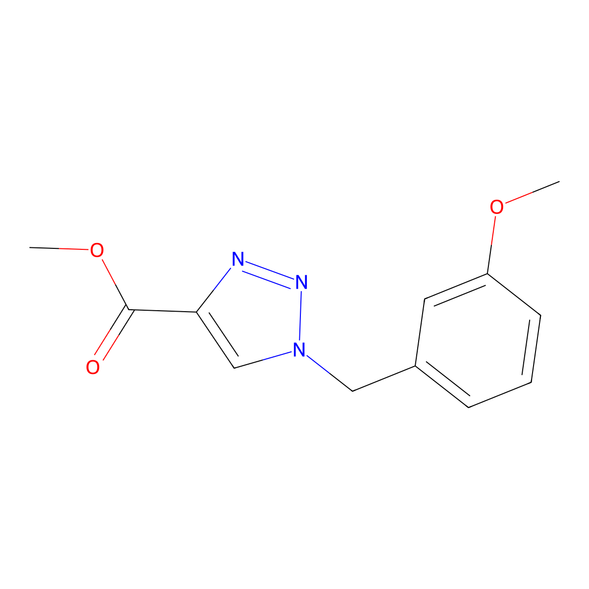 methyl 1-[(3-methoxyphenyl)methyl]-1H-1,2,3-triazole-4-carboxylate molecular structure, CAS 141072-07-3