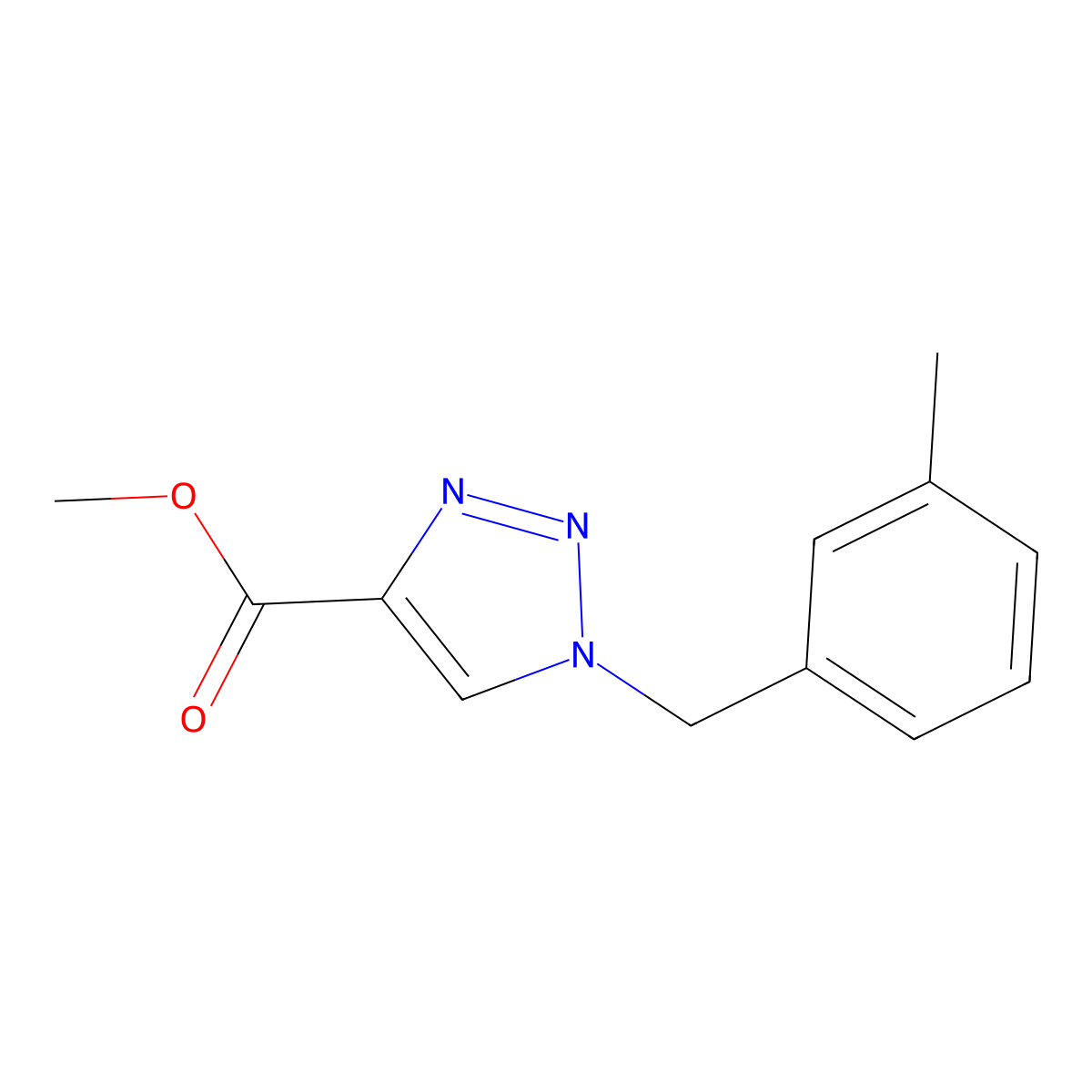 methyl 1-(3-methylbenzyl)-1H-1,2,3-triazole-4-carboxylate molecular structure, CAS 141072-09-5