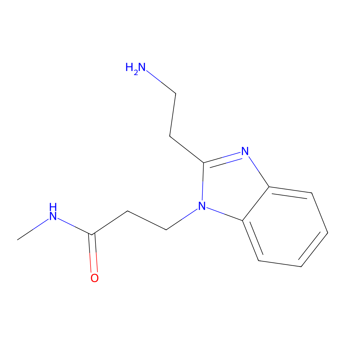 3-[2-(2-aminoethyl)-1H-1,3-benzodiazol-1-yl]-N-methylpropanamide molecular structure, CAS 1410745-79-7