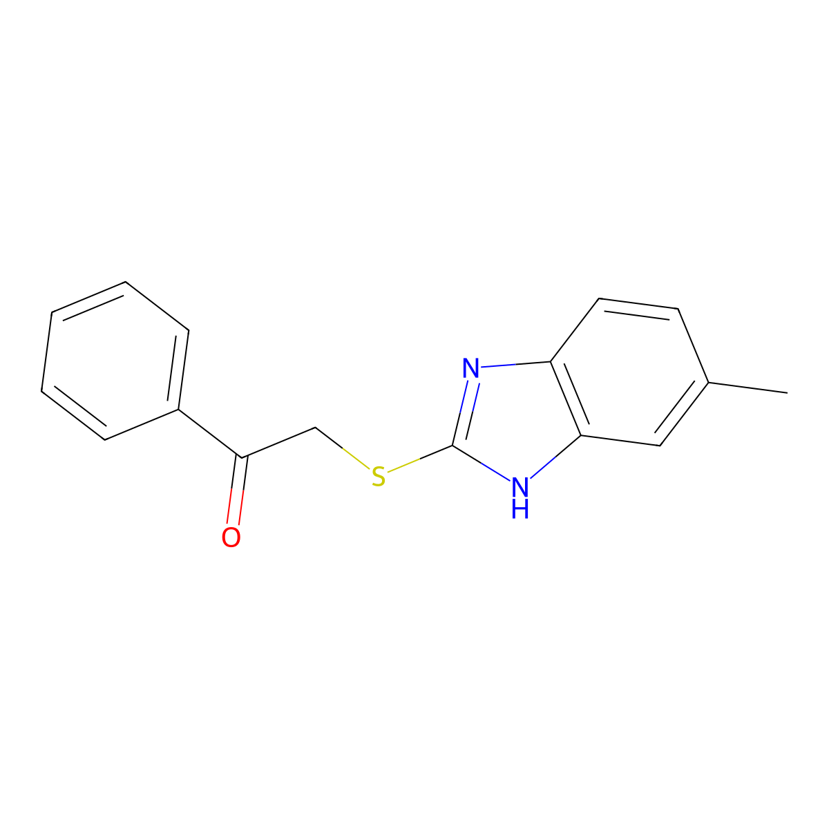 2-[(5-methyl-1H-benzimidazol-2-yl)sulfanyl]-1-phenylethanone molecular structure, CAS 141075-26-5
